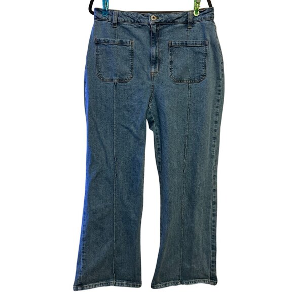 Cotton:On Petite Pocket Flare Jeans β Size 12 - Picture 1 of 7